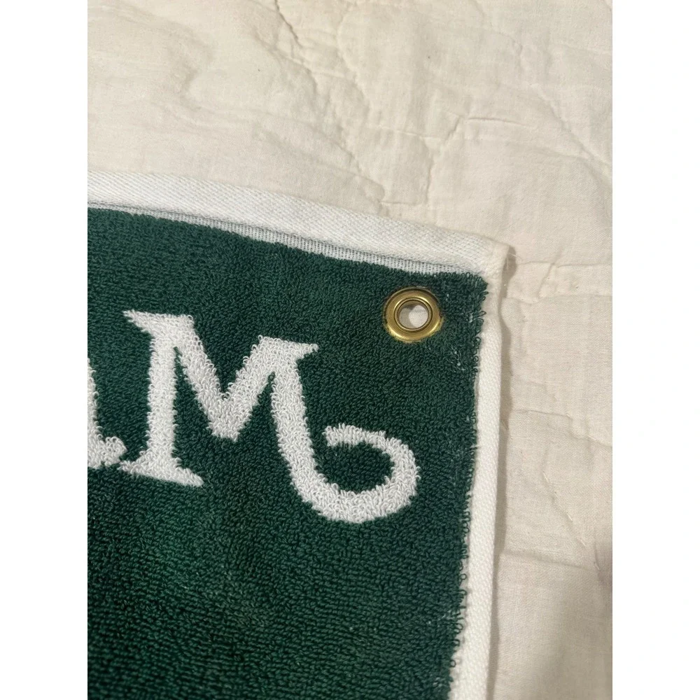 Masters Tournament Golf Caddy Towel Augusta National Green White Made in USA
